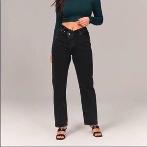 Abercrombie and Fitch The Dad High Rise Curvy Love Black Jeans Size 4S